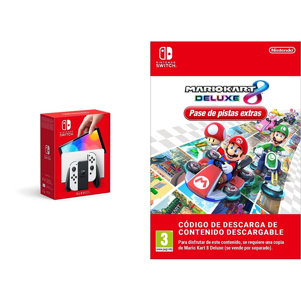 Nintendo Switch (versión OLED) Blanca + Mario Kart 8 Deluxe